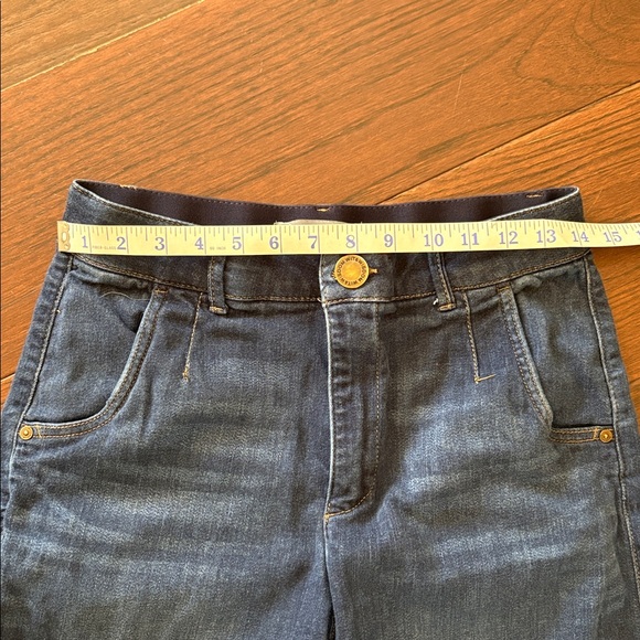 Wit & Wisdom Navy and Light Blue Wide Leg Stretch Denim Jeans - Picture 3 of 5